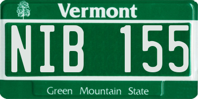 VT license plate NIB155