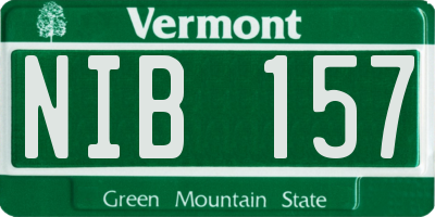 VT license plate NIB157