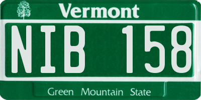 VT license plate NIB158