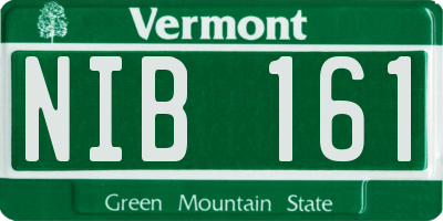 VT license plate NIB161