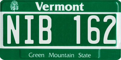 VT license plate NIB162