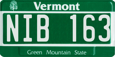 VT license plate NIB163