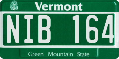 VT license plate NIB164