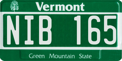 VT license plate NIB165