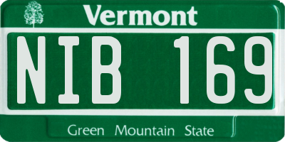 VT license plate NIB169