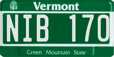 VT license plate NIB170
