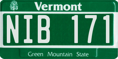 VT license plate NIB171