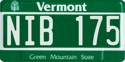 VT license plate NIB175
