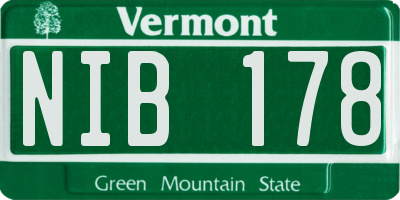 VT license plate NIB178