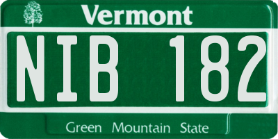 VT license plate NIB182
