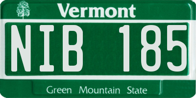 VT license plate NIB185