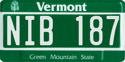 VT license plate NIB187