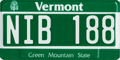 VT license plate NIB188