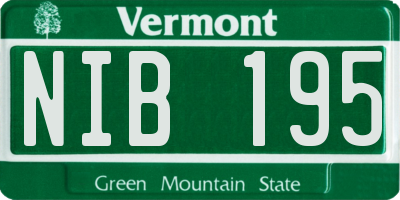 VT license plate NIB195