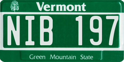 VT license plate NIB197