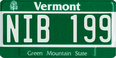 VT license plate NIB199