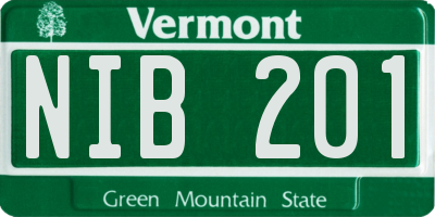 VT license plate NIB201