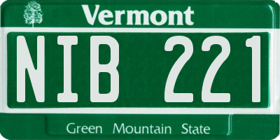 VT license plate NIB221