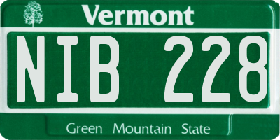 VT license plate NIB228