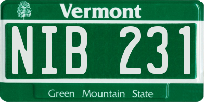 VT license plate NIB231