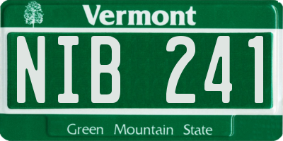 VT license plate NIB241