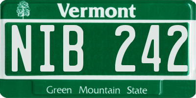 VT license plate NIB242