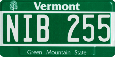 VT license plate NIB255