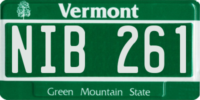 VT license plate NIB261