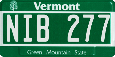 VT license plate NIB277
