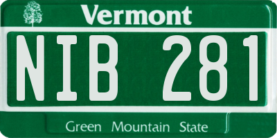 VT license plate NIB281