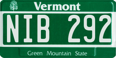 VT license plate NIB292