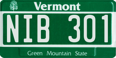 VT license plate NIB301