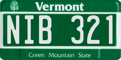 VT license plate NIB321