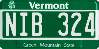 VT license plate NIB324