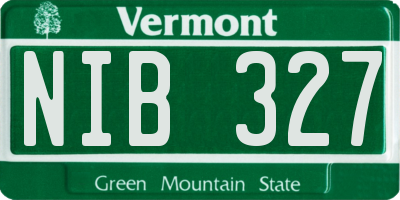VT license plate NIB327