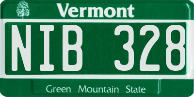 VT license plate NIB328