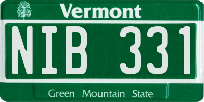 VT license plate NIB331