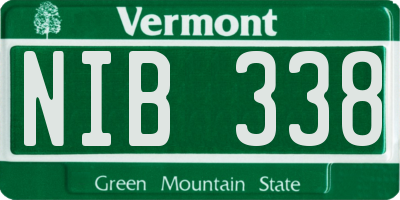 VT license plate NIB338