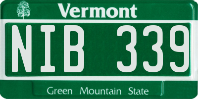 VT license plate NIB339