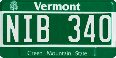 VT license plate NIB340