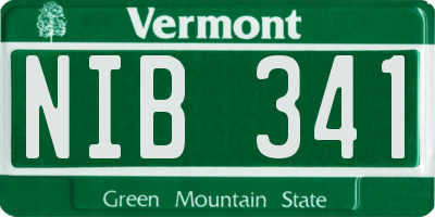 VT license plate NIB341