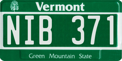 VT license plate NIB371