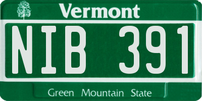 VT license plate NIB391