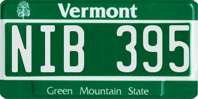 VT license plate NIB395