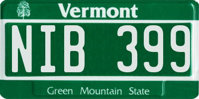 VT license plate NIB399