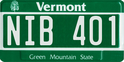 VT license plate NIB401