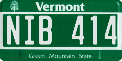 VT license plate NIB414