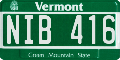 VT license plate NIB416