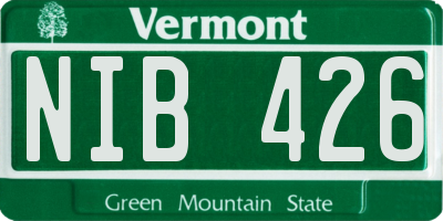 VT license plate NIB426