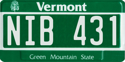 VT license plate NIB431